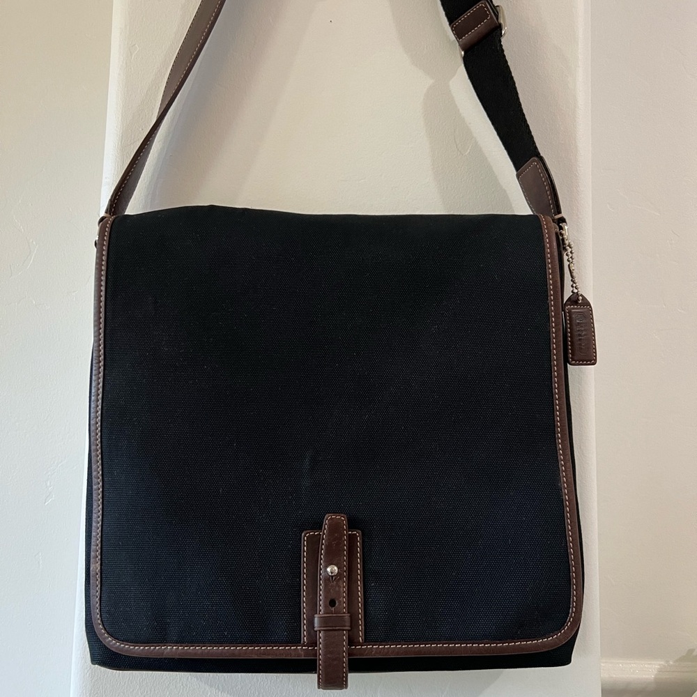 Coach Battenkill Messenger Bag in Canvas with Leather Trim No. 5047